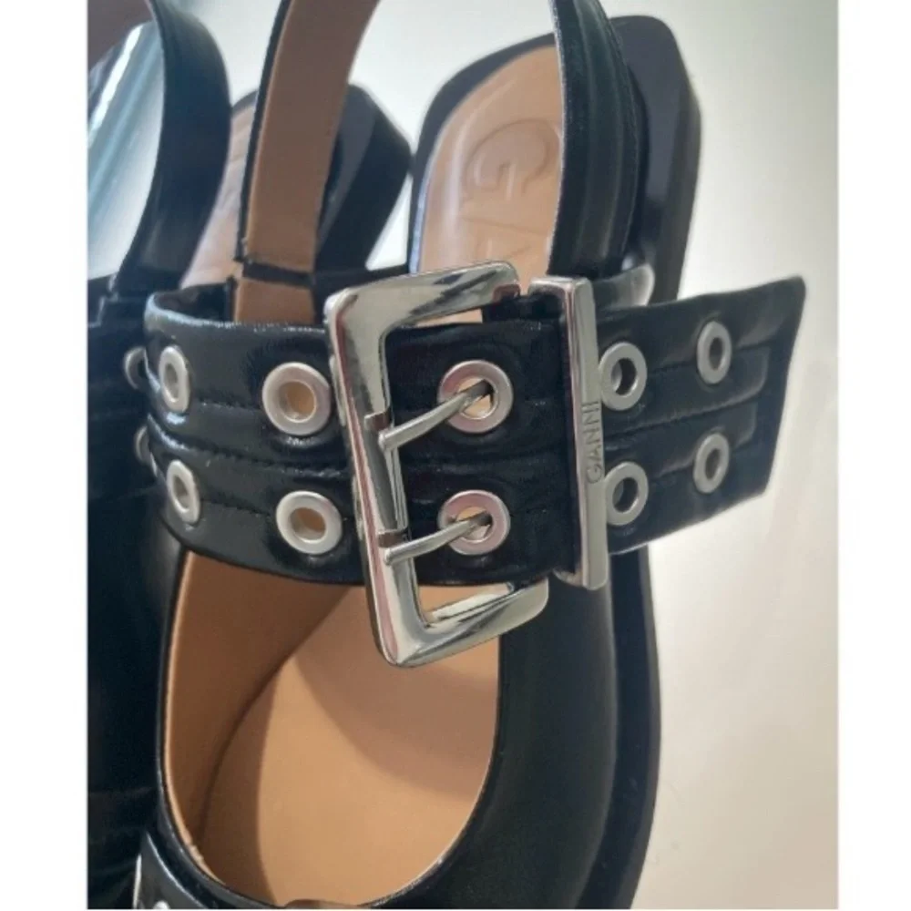 GANNI š¤ Chunky Buckle Slingback Ballerina Flats - Picture 15 of 16